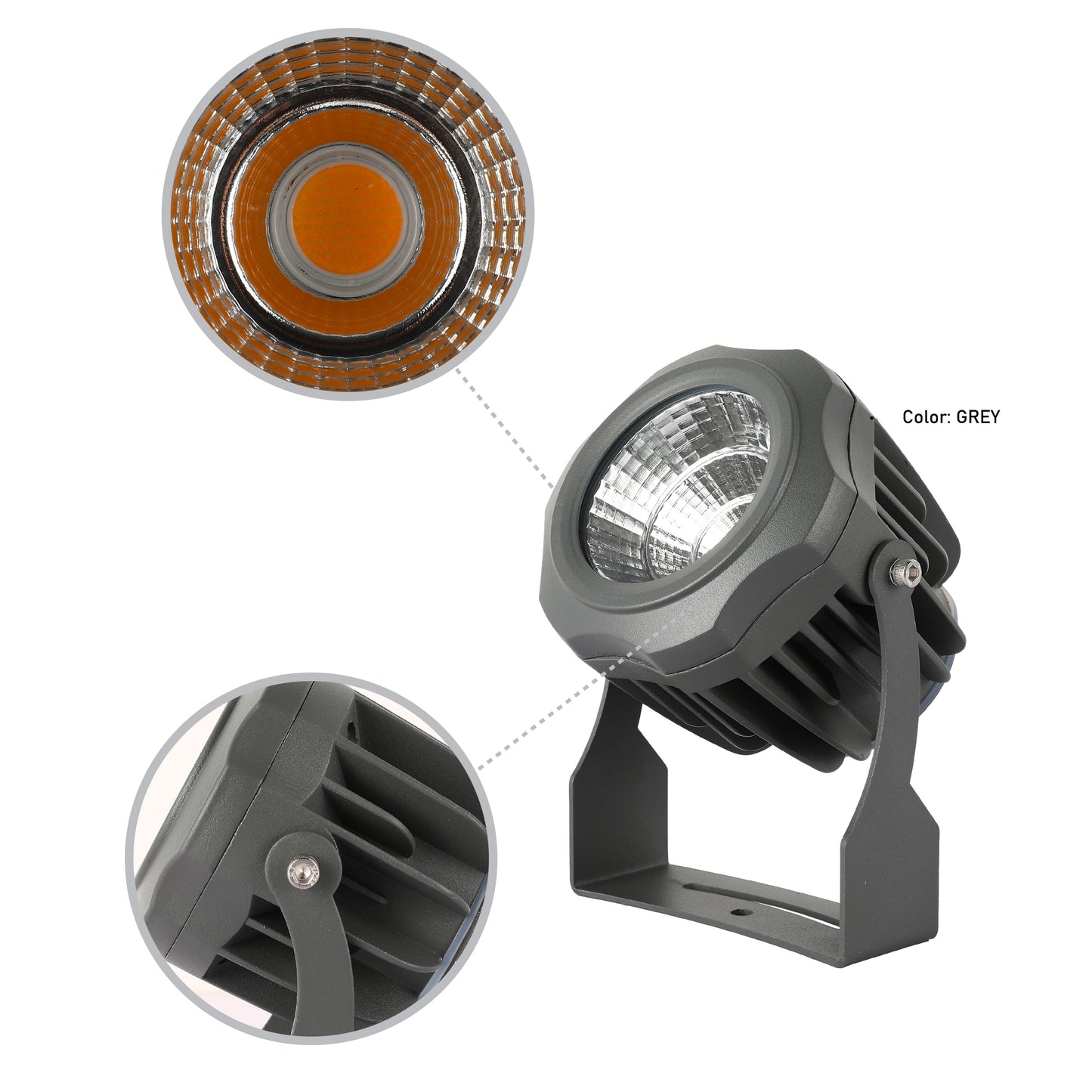 LED Прожектор LQ COB (Серый, IP65)