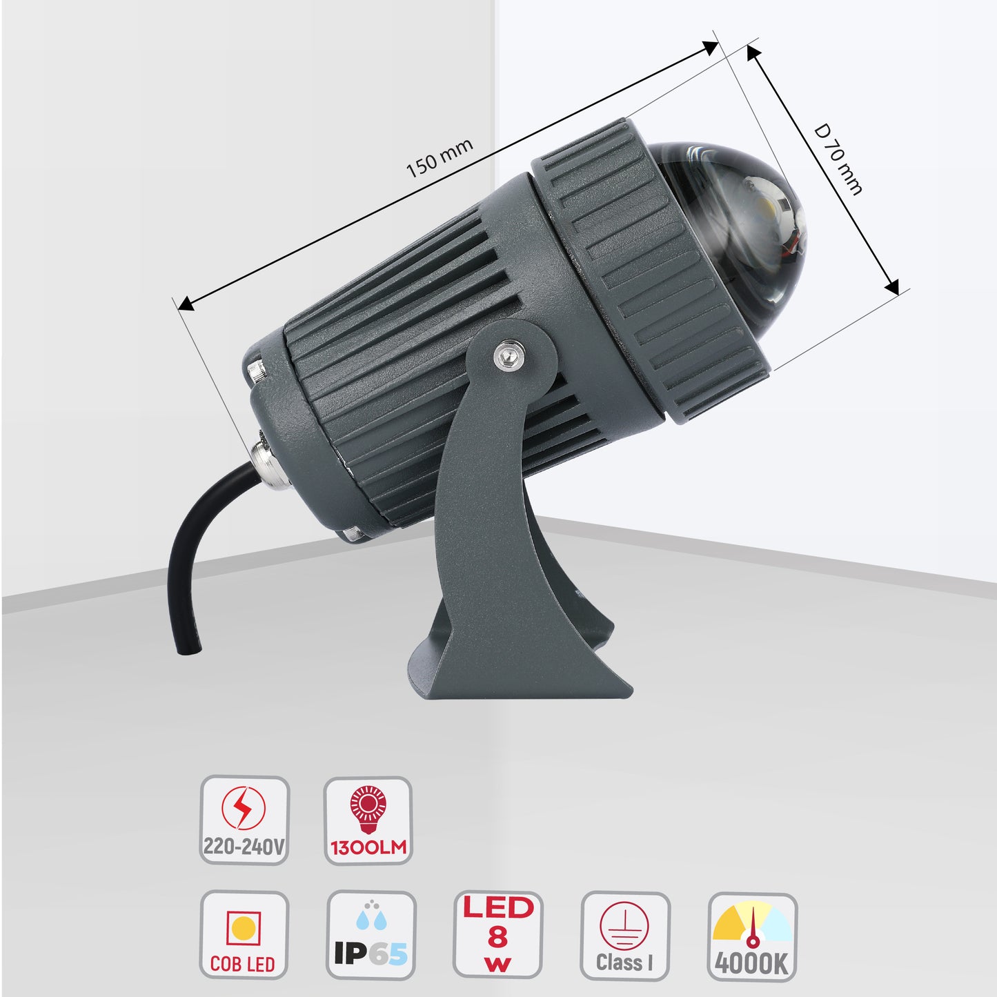 LED Прожектор WW 2020 (Серый, IP65)