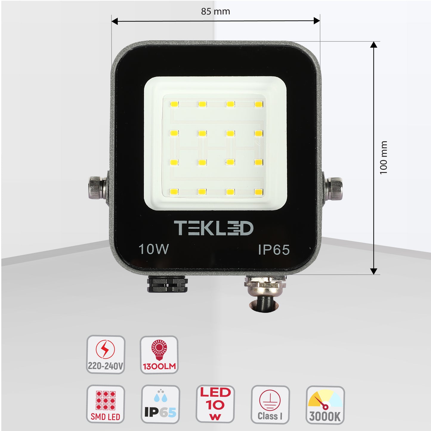 Прожектор LED (10W, Серый, IP65)