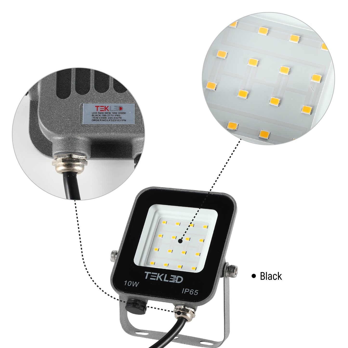 Прожектор LED (10W, Серый, IP65)