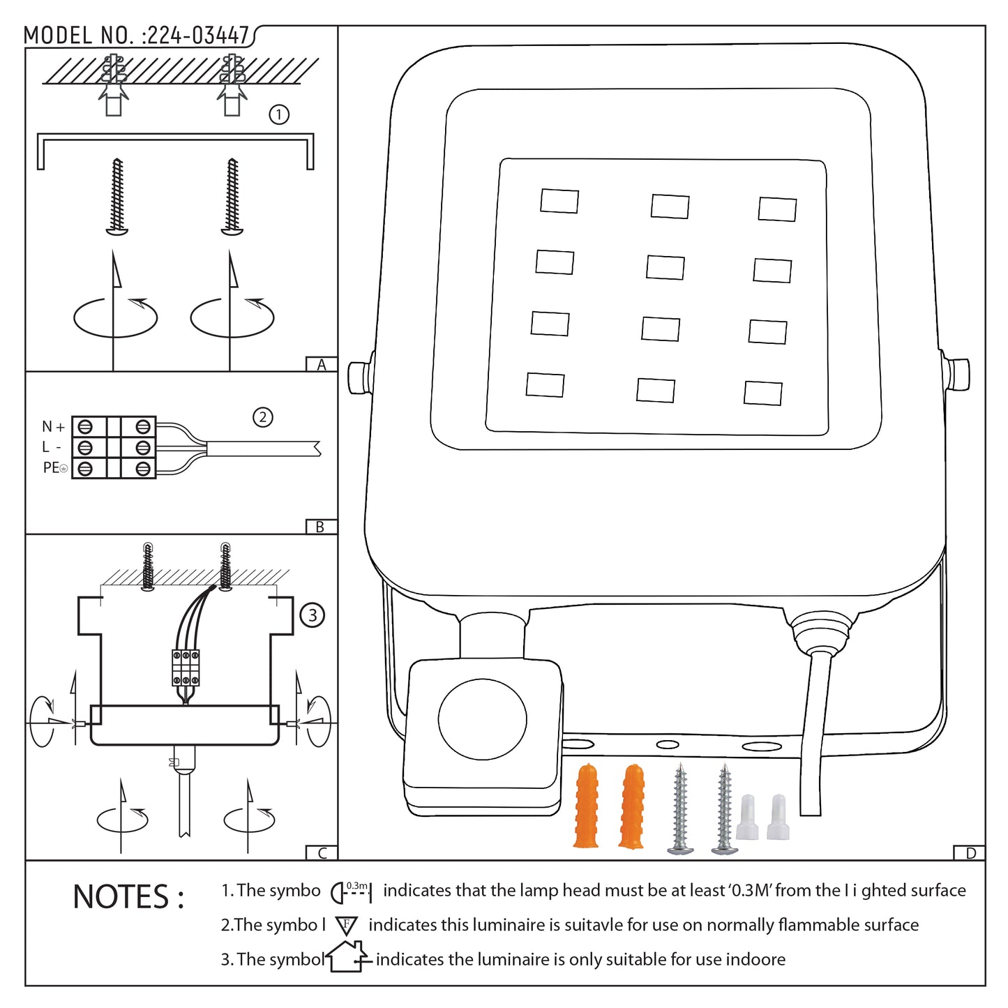 Прожектор LED SMD SENSOR (IP65)