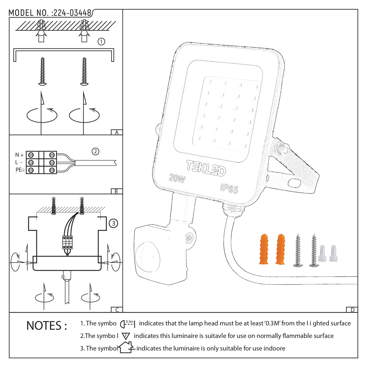 Прожектор LED SMD SENSOR (IP65)