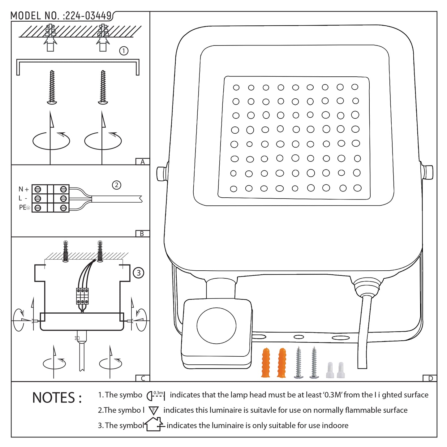 Прожектор LED SMD SENSOR (IP65)
