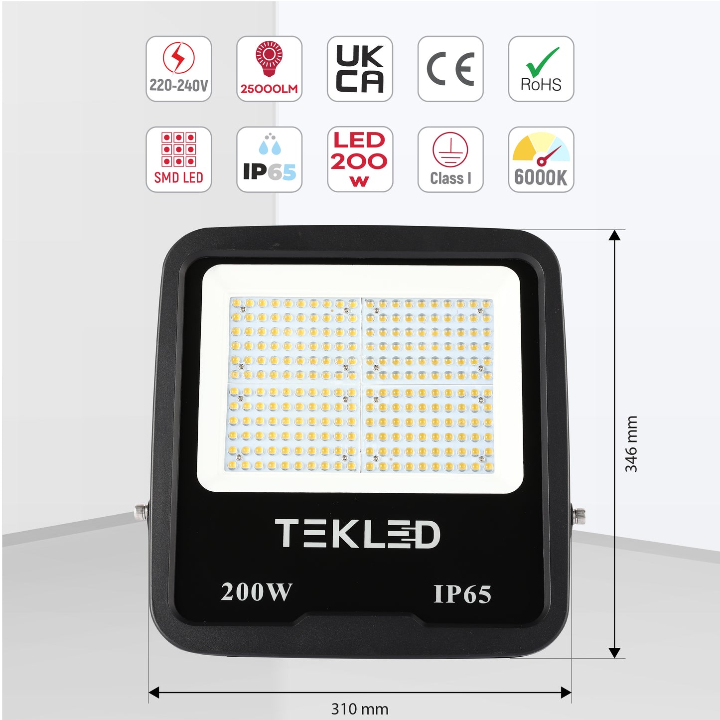 Прожектор LED SMD (200W, 300W, Black, IP65)