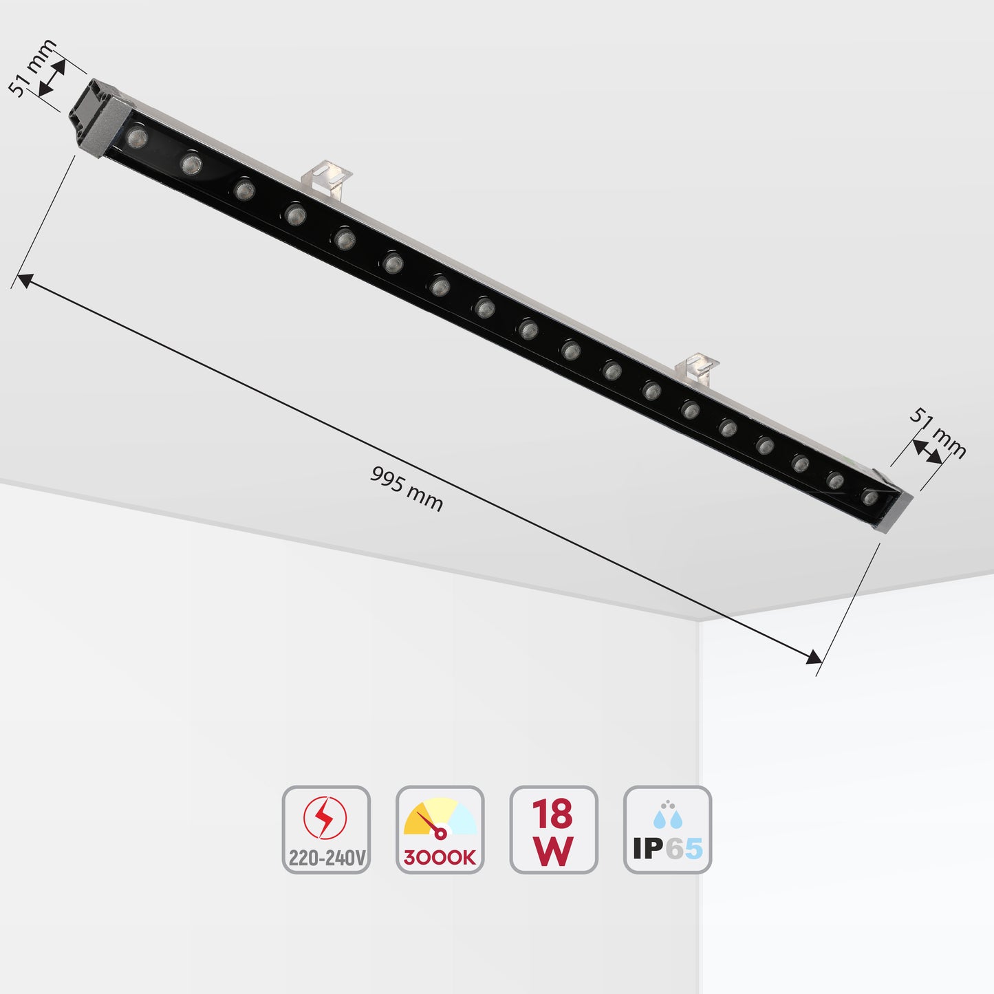 Архитектурный LED Прожектор-линейка WW02 ECO