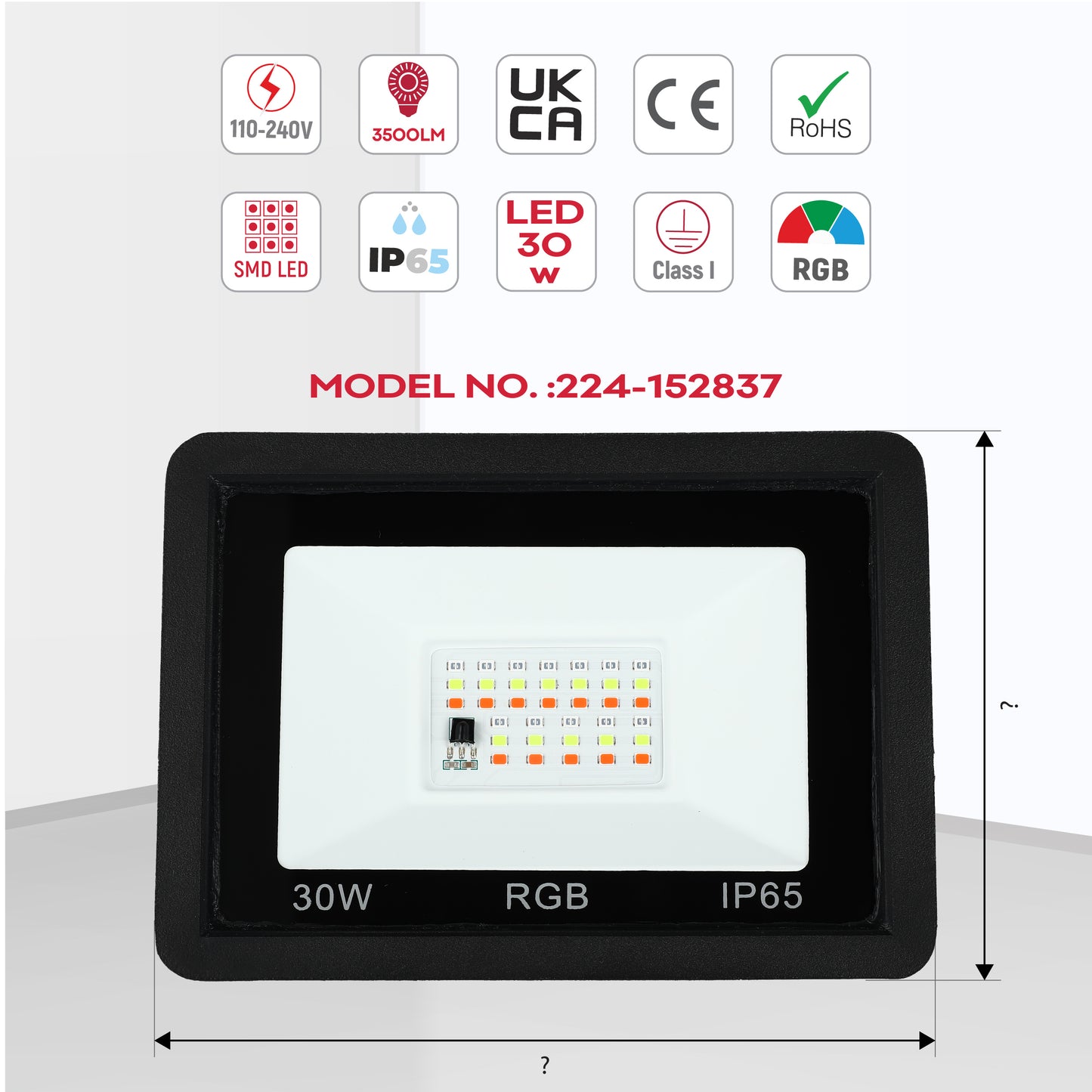 Прожектор LED DOB RGB (30W/50W, Black, IP65)