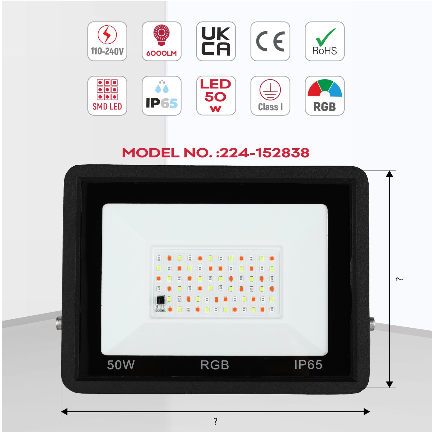 Прожектор LED DOB RGB (30W/50W, Black, IP65)