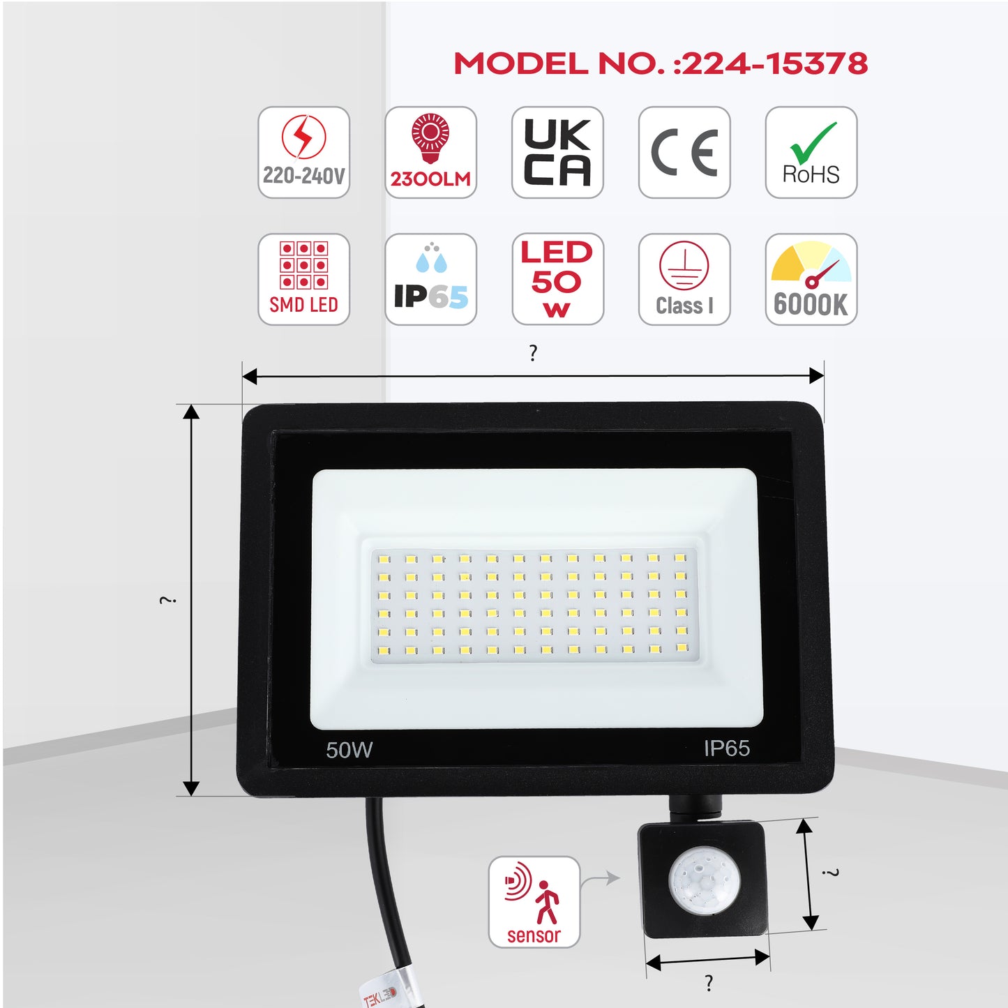Прожектор LED FL50 NEW SENSOR (50W, IP65)