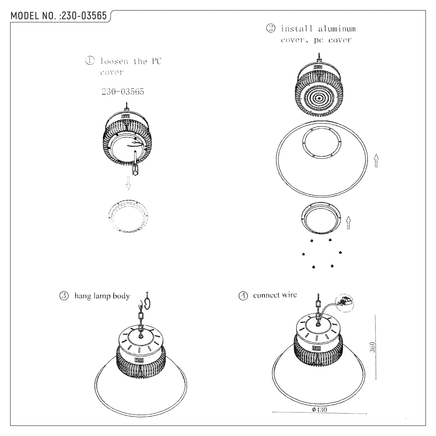 Комплектующие для светильника Highbay RSP LED HB150 (150W)