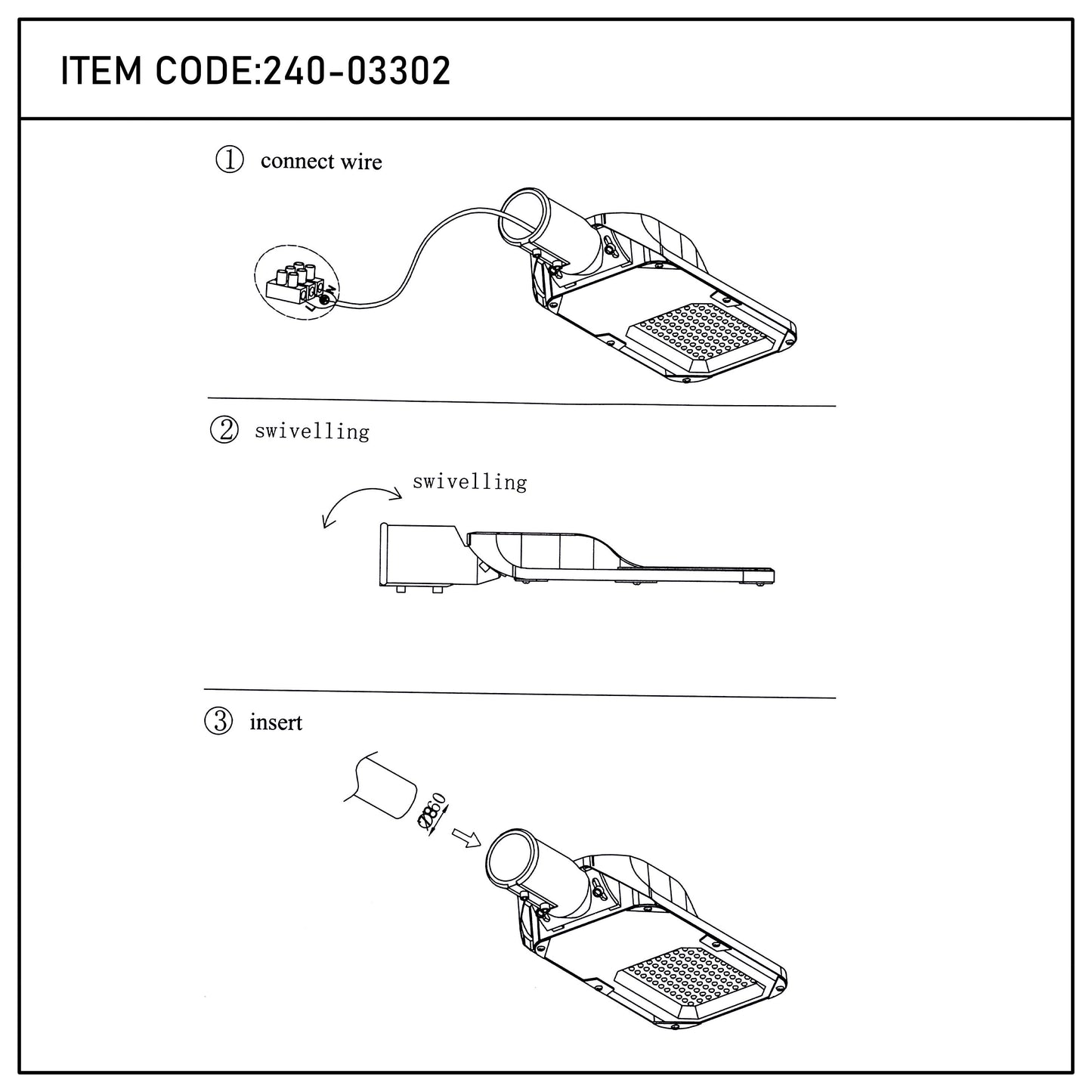 Уличный LED Светильник ZY-100 (Серый, IP65)