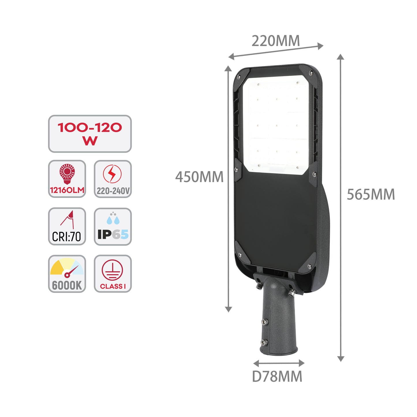 Уличный LED Светильник ZY-100 (Серый, IP65)