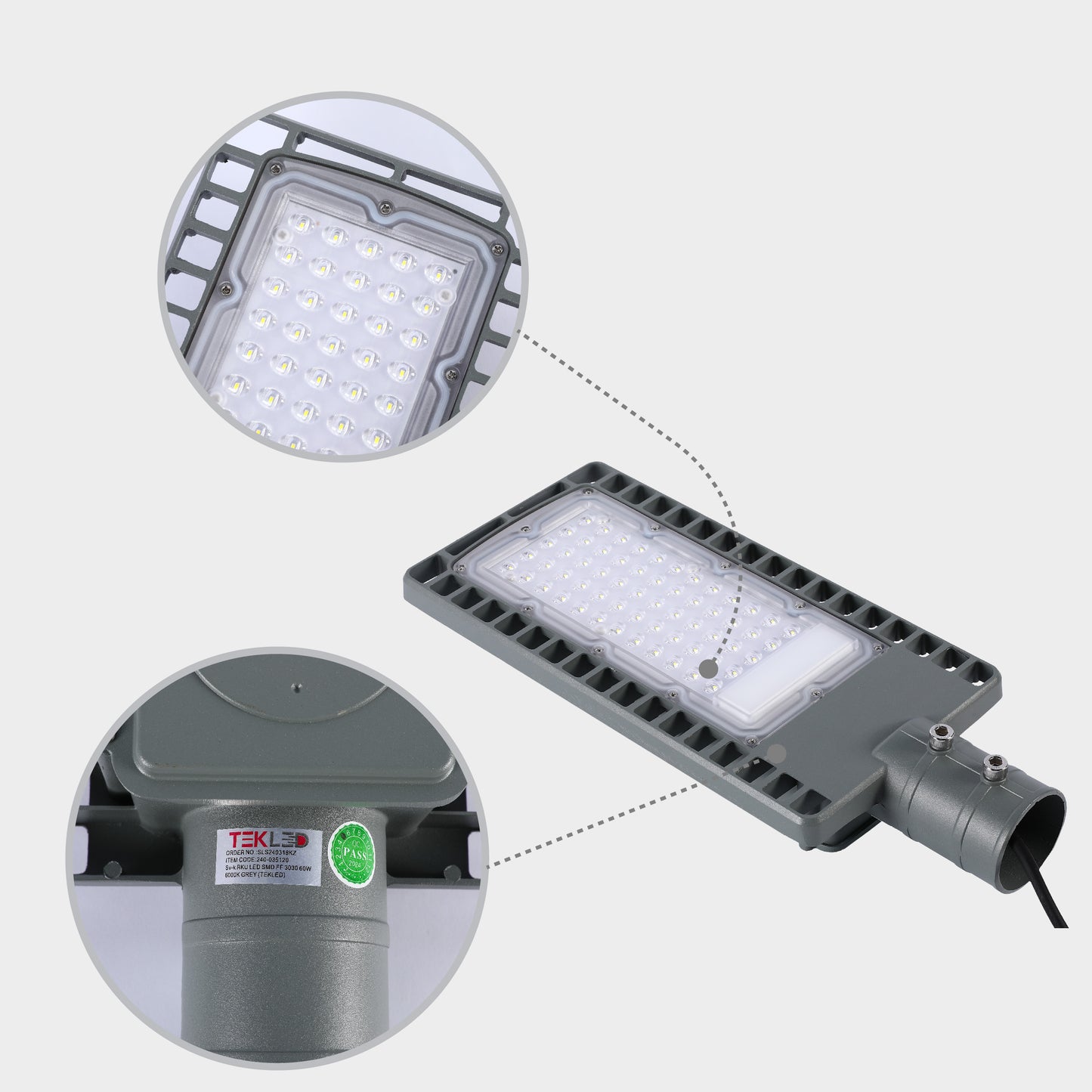 Уличный LED Светильник RKU FF 3030 (Серый, 6000K)