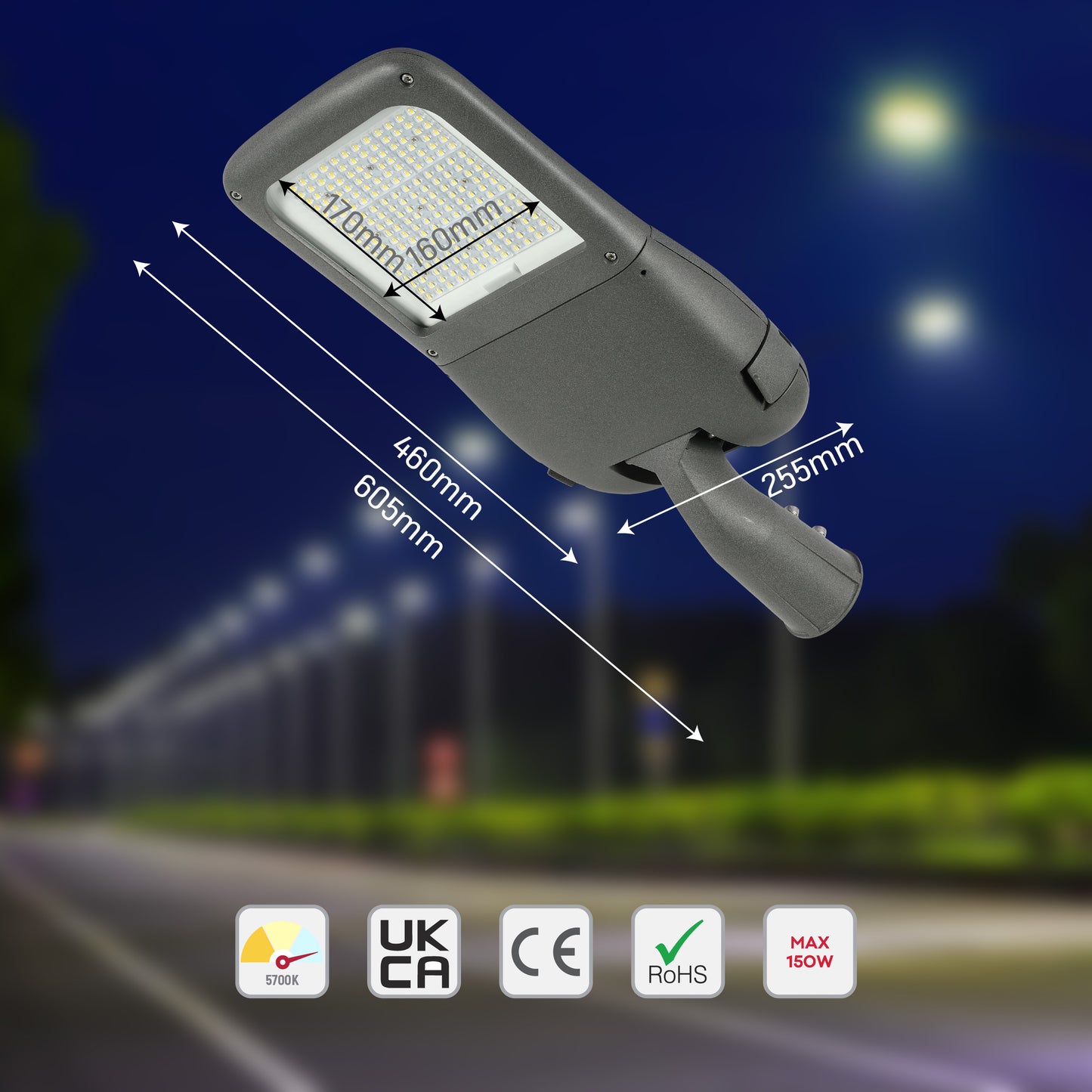 Уличный LED Светильник Street Light (Серый, 5700K)