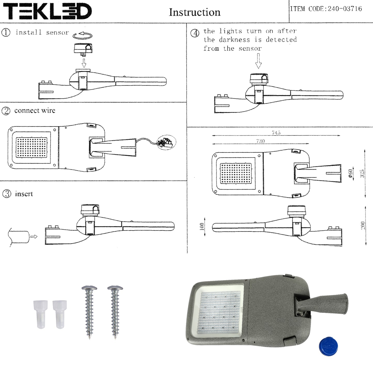 Уличный LED Светильник Street Light (Серый, 5700K)