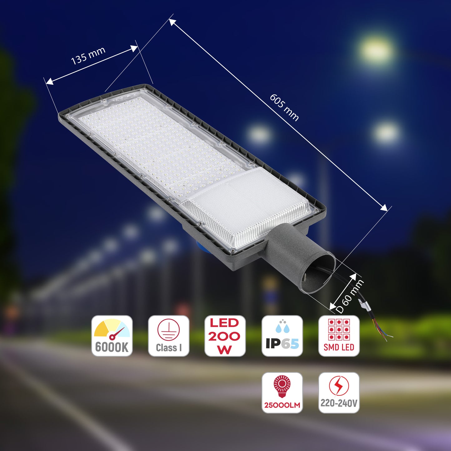 Уличный LED Светильник SENSOR (Серый, IP65)