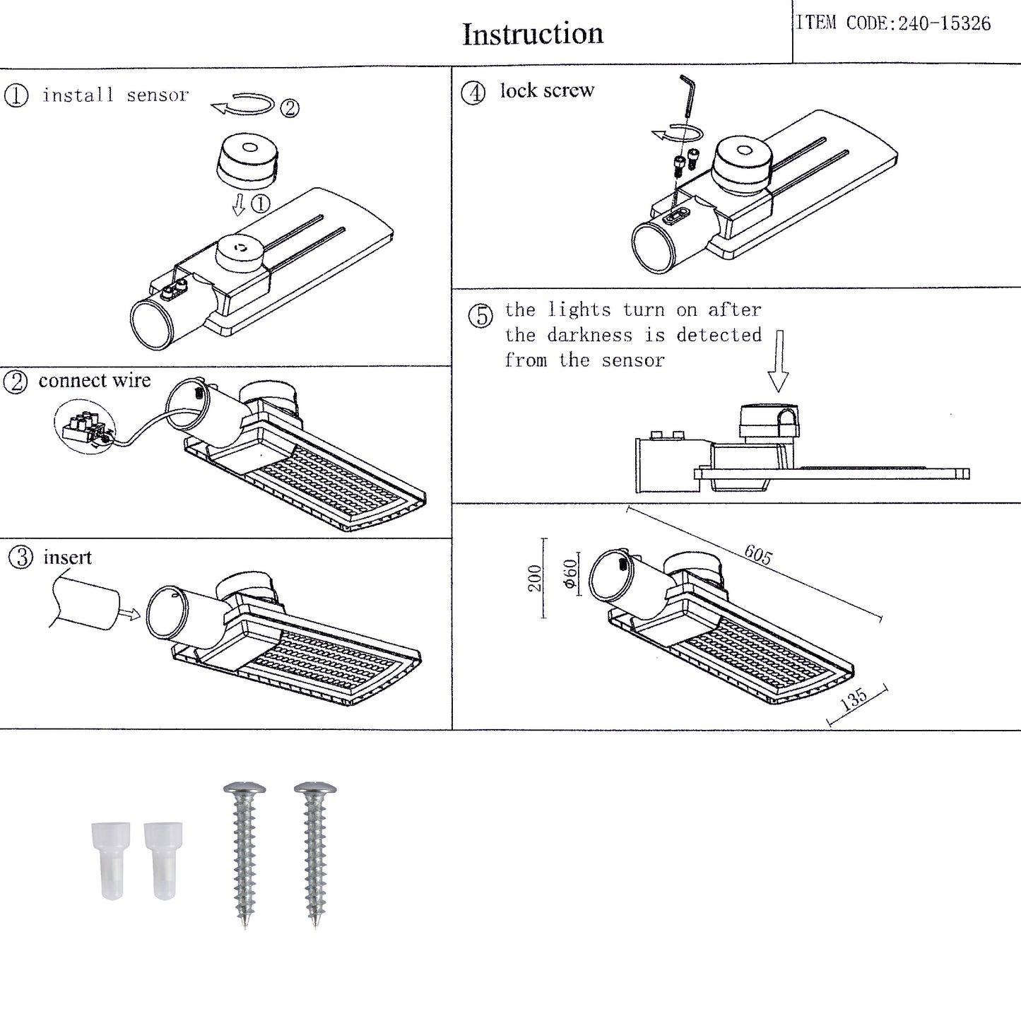 Уличный LED Светильник SENSOR (Серый, IP65)