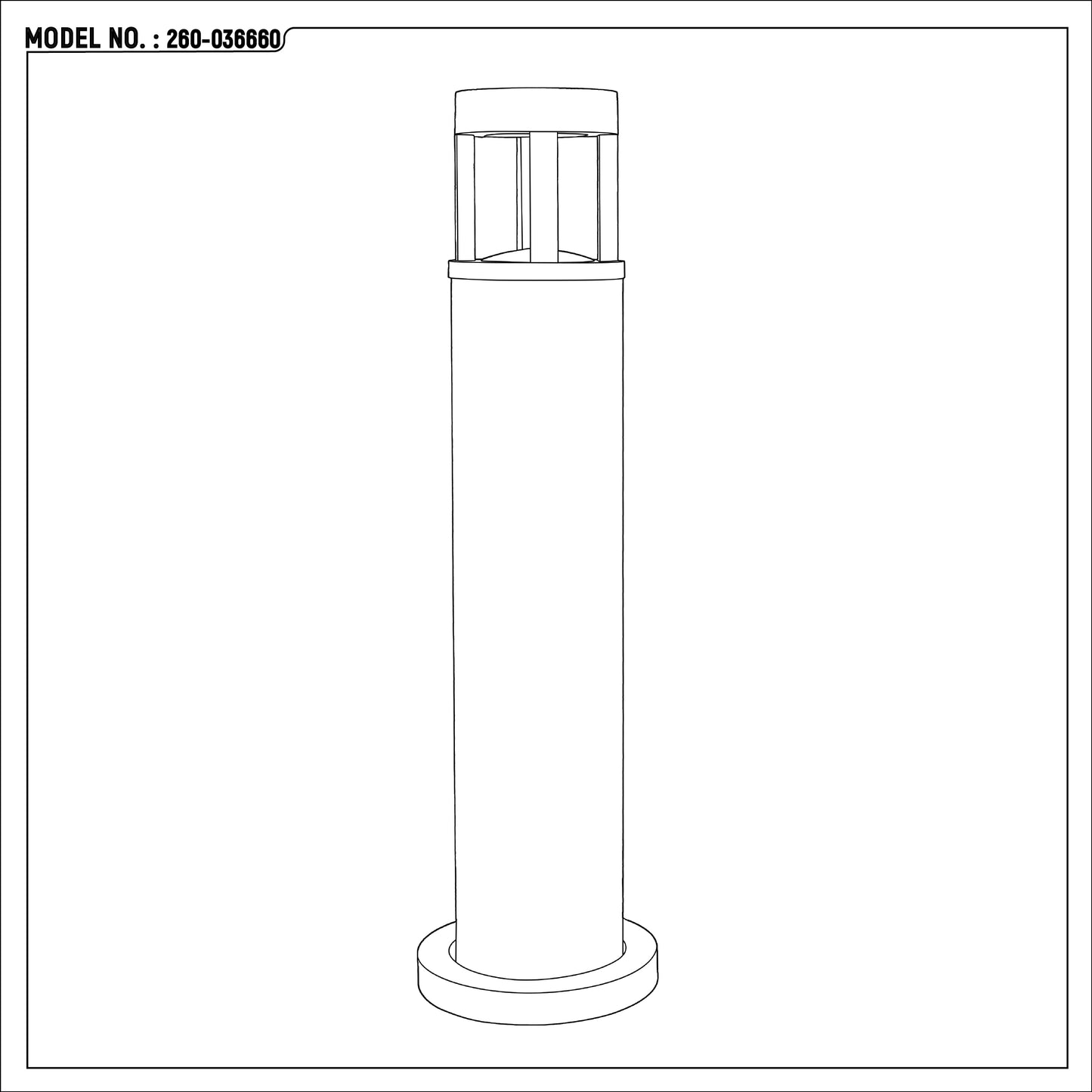 Газонный Светильник (Боллард) 15W, 4000K