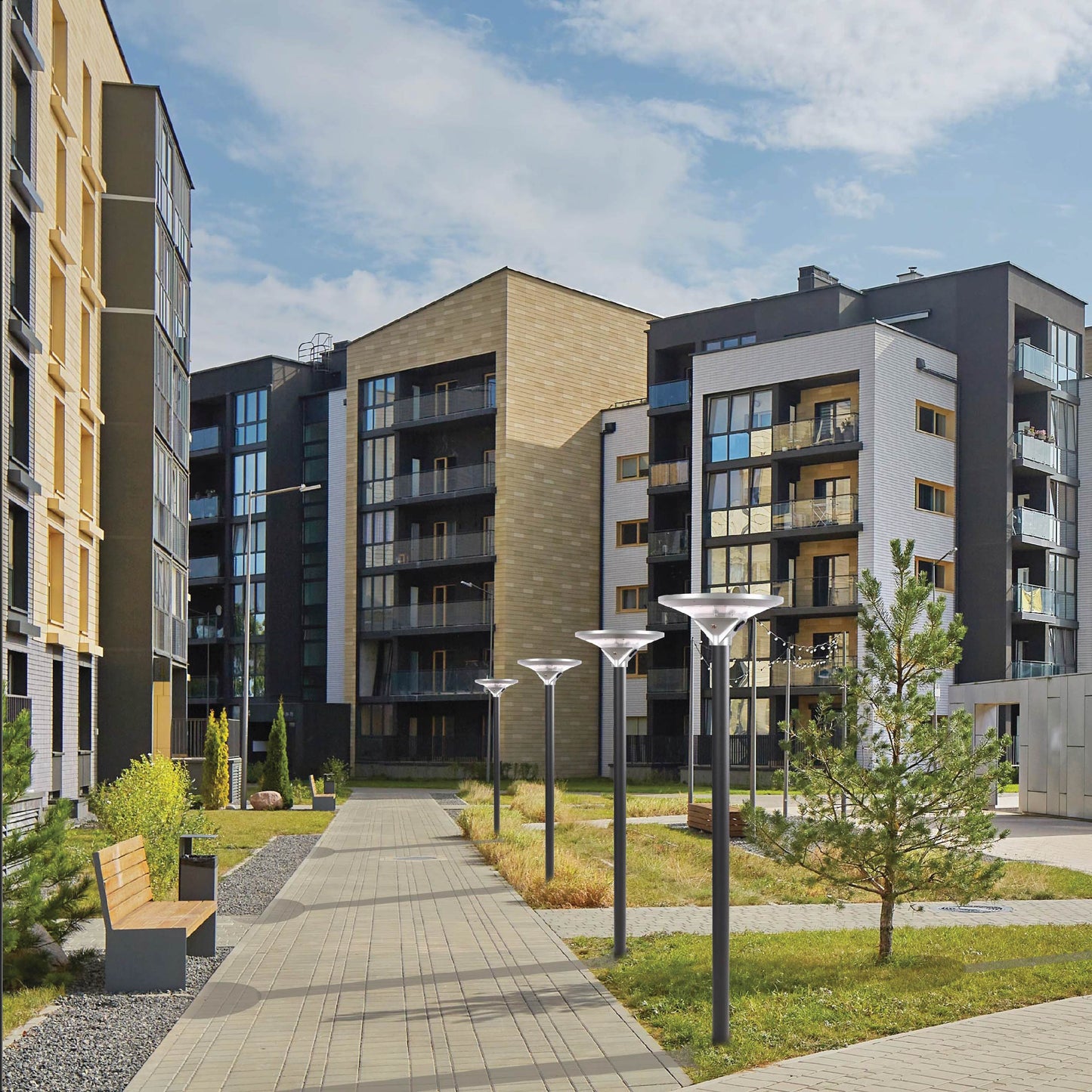 Автономный Парковый LED Светильник на Солнечной Батарее