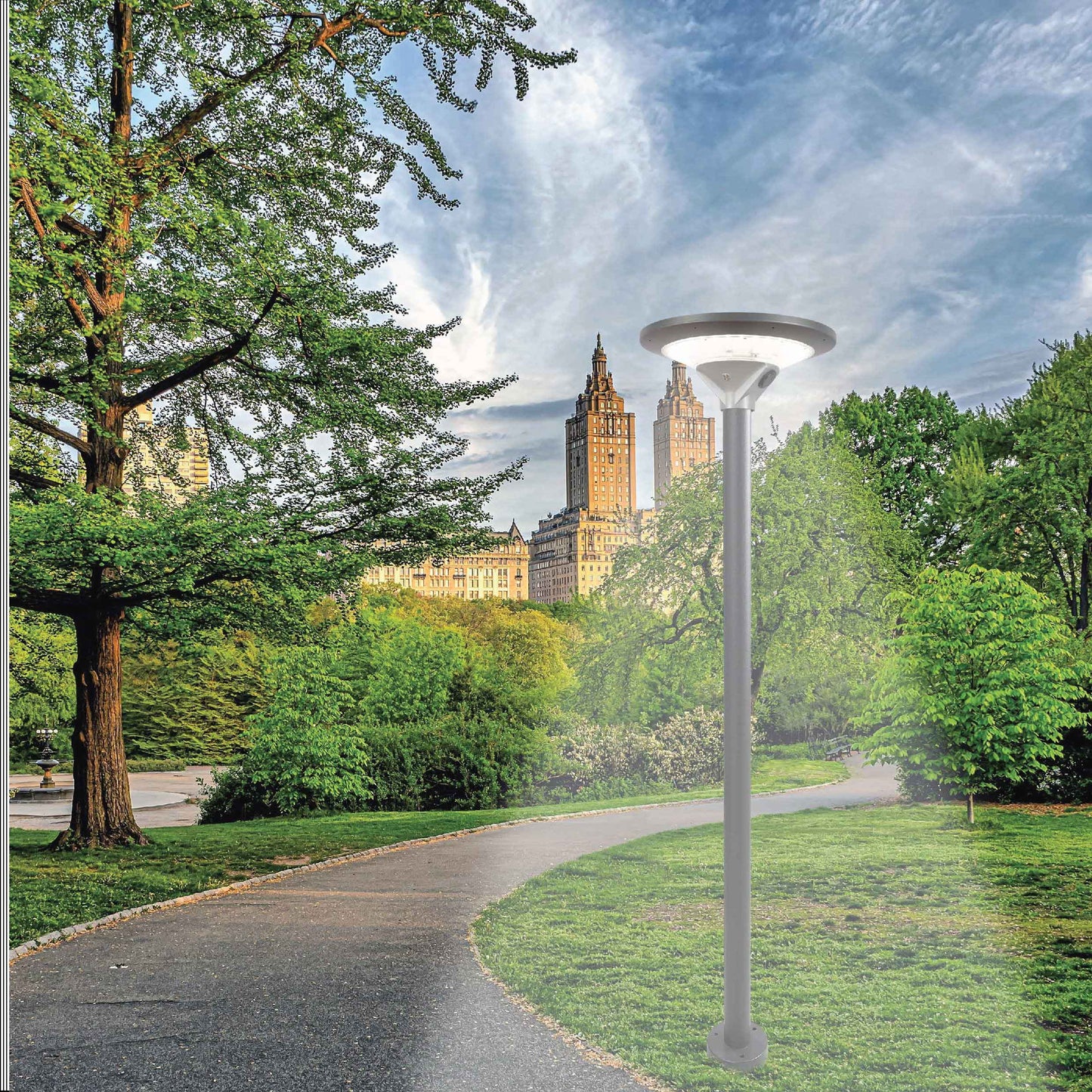 Автономный Парковый LED Светильник на Солнечной Батарее