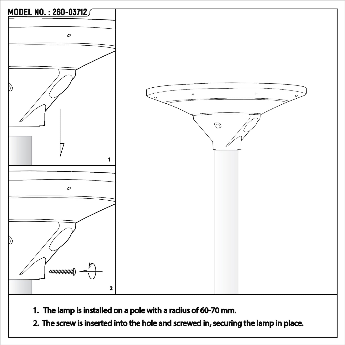 Автономный Парковый LED Светильник на Солнечной Батарее