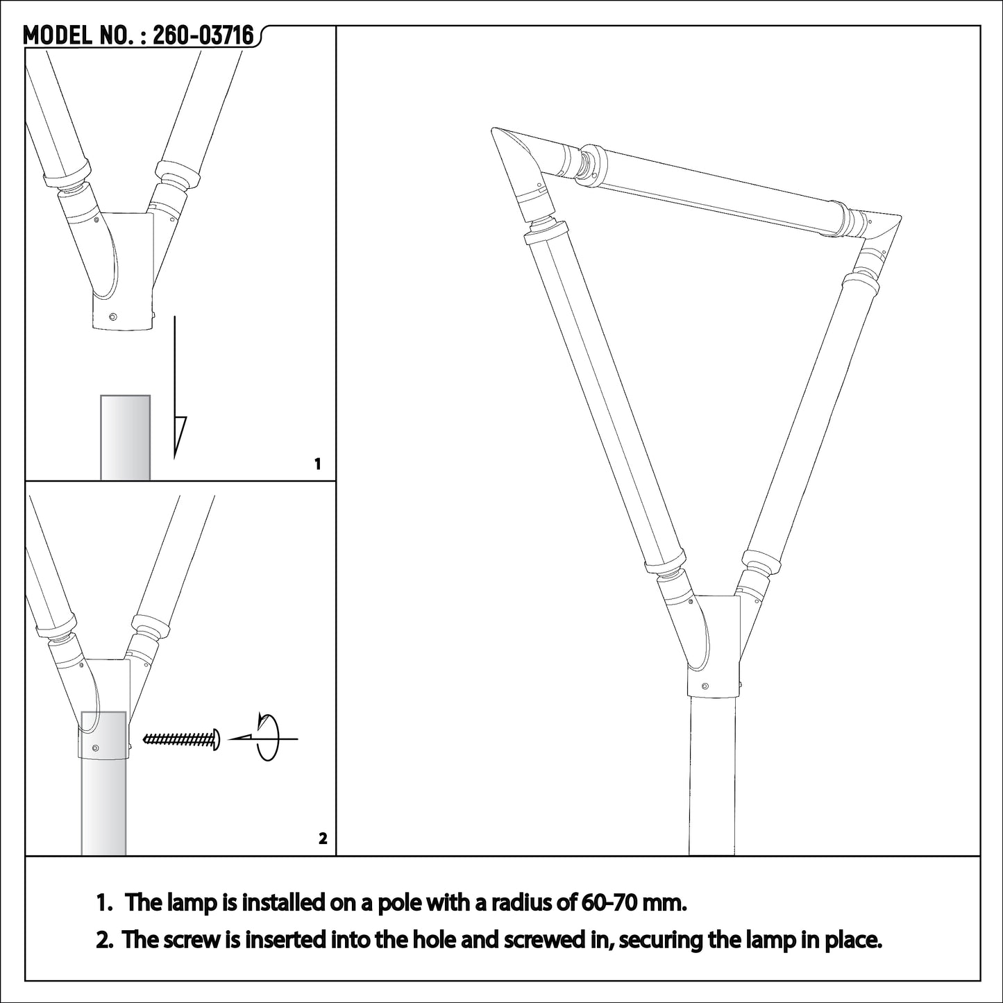 Парковый LED Светильник 1004-1A (54W, 4000K, IP65)
