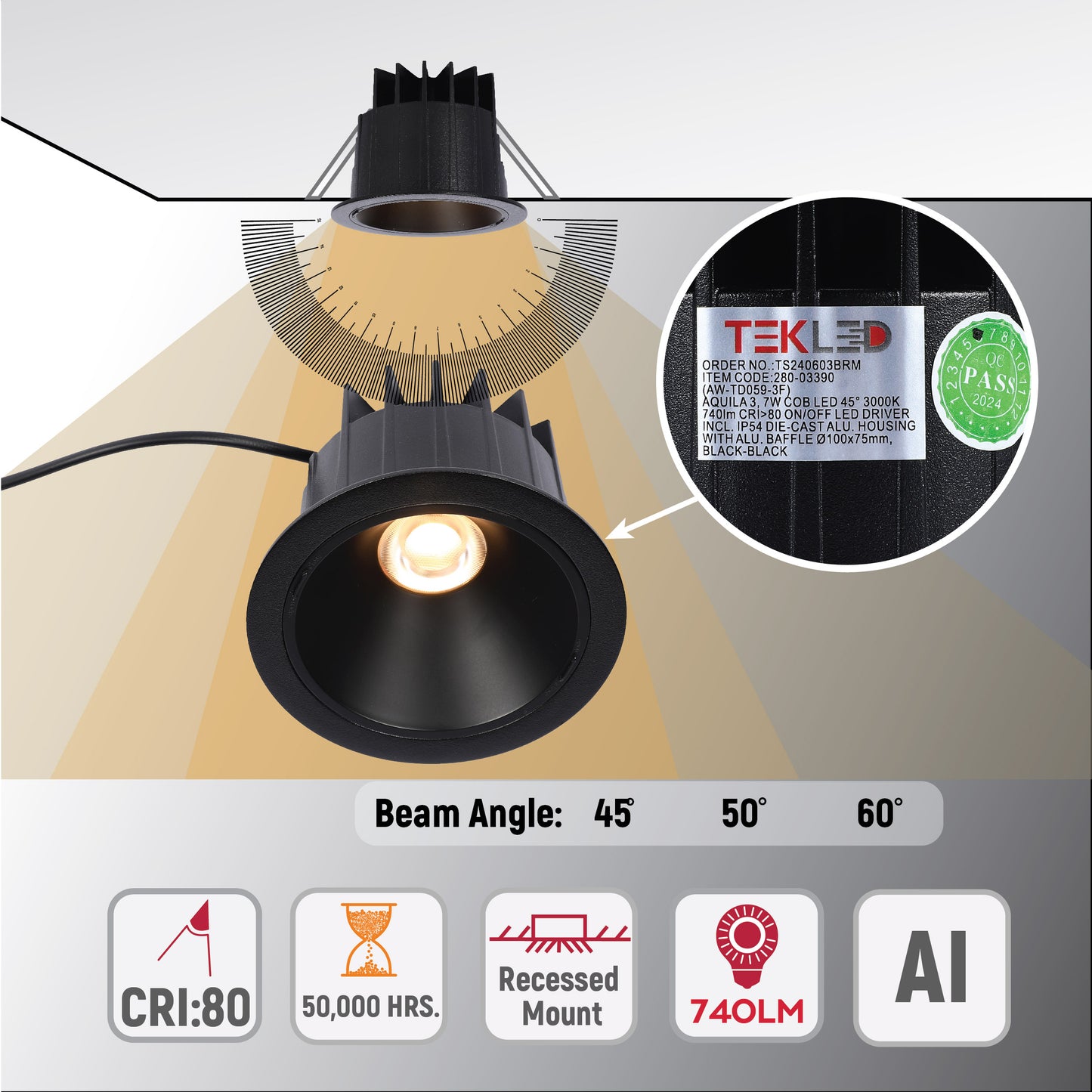 Встраиваемый LED Светильник Aquila 3