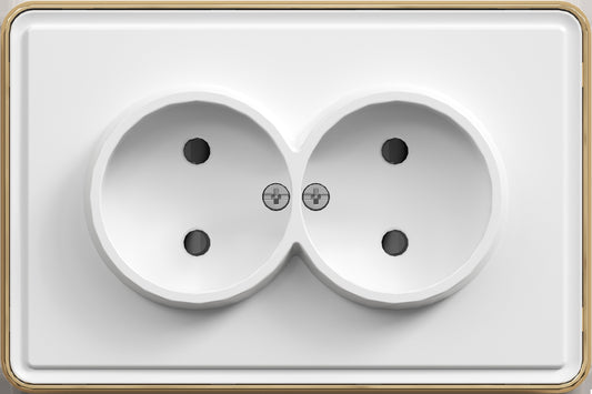 Розетка 2-я, б/з, с/у, серия SAKURA