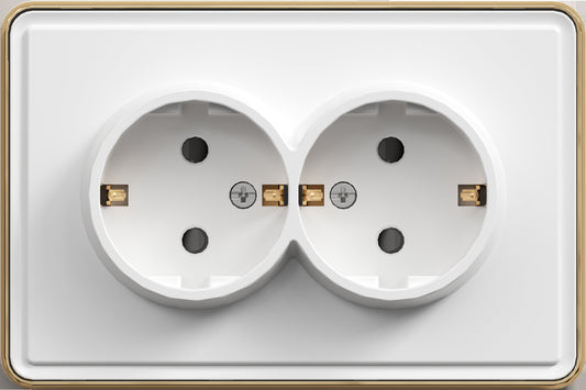 Розетка 2-я, с/з, с/у, серия SAKURA