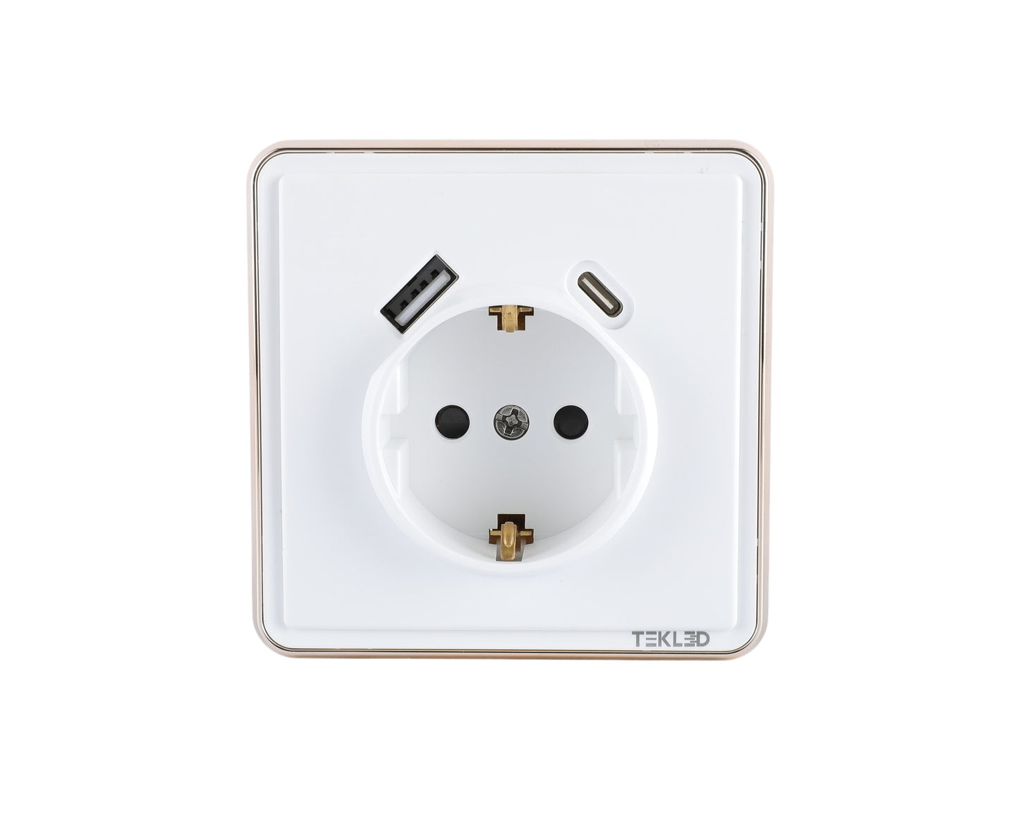Розетка 1-я с/з + USB (Тип A+C), с/у, серия SAKURA