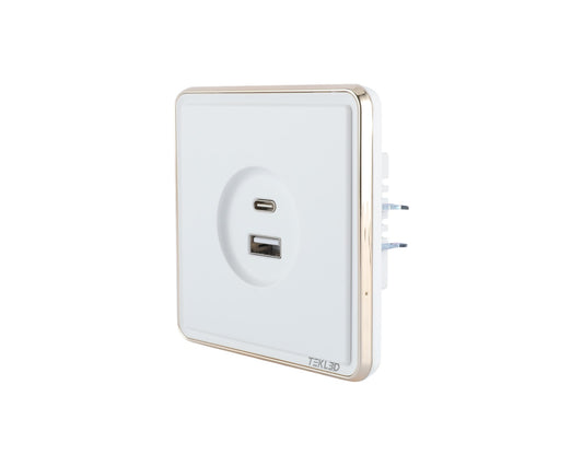 Розетка USB (Тип A+C), с/у, серия SAKURA