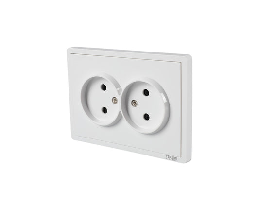 Розетка 2-я без зазем, серия LERAMI (TEKLED ELECTRIC)