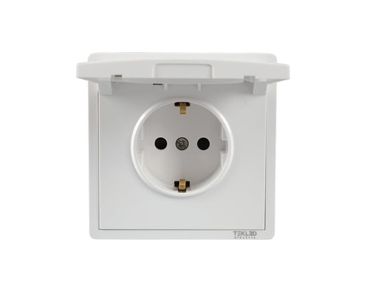 Розетка с крышкой (Schuko), серия LERAMI (TEKLED ELECTRIC)