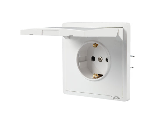 Розетка с крышкой (Schuko), серия LERAMI (TEKLED ELECTRIC)