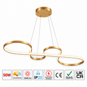 Люстра Oval LUX-6080 60W Brushed Gold L1200мм 3CCT (TEKLED)