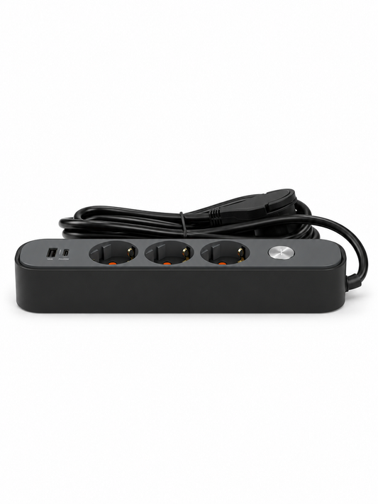 Удлинитель на 3 гнезда 3 м с выключателем, USB и Type-C, 3х1,5 мм², BV-0303-A/C, серия PROLINE-ULTRA