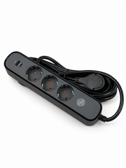Удлинитель на 3 гнезда 5 м с выключателем, USB и Type-C, 3х1,5 мм², BV-0305-A/C, серия PROLINE-ULTRA