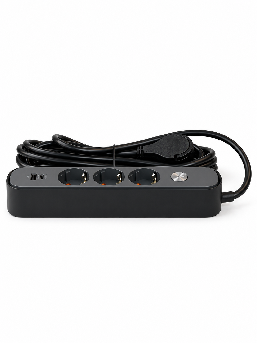 Удлинитель на 3 гнезда 5 м с выключателем, USB и Type-C, 3х1,5 мм², BV-0305-A/C, серия PROLINE-ULTRA