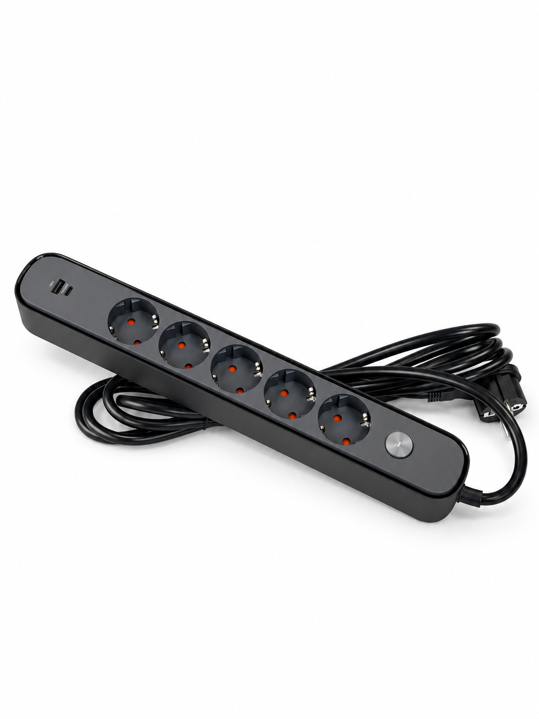 Удлинитель на 5 гнезд 3 м с выключателем, USB и Type-C, 3х1,5 мм², BV-0503-A/C, серия PROLINE-ULTRA