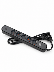 Удлинитель на 5 гнезд 3 м с выключателем, USB и Type-C, 3х1,5 мм², BV-0503-A/C, серия PROLINE-ULTRA