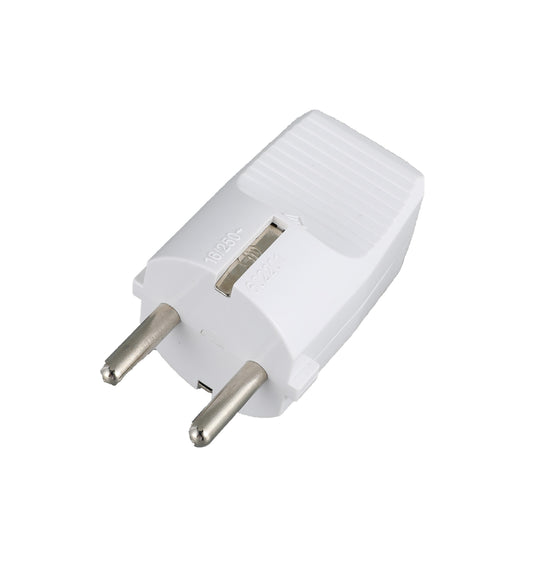Вилка 602201, с/з белая 16А 250V