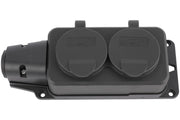 Розетка переносная 2-я с заземлением и крышками IP44, 16А, YK402P (TEKLED ELECTRIC)