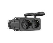 Розетка переносная 2-я с заземлением и крышками IP44, 16А, YK402P (TEKLED ELECTRIC)