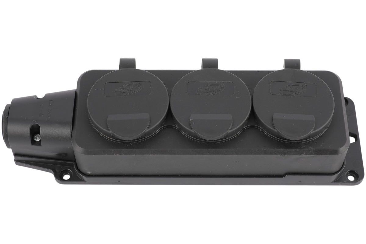 Розетка переносная 3-я с заземлением и крышками IP44, 16А, YK403P (TEKLED ELECTRIC)