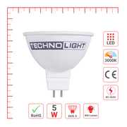 LED JCDR 5W 400ML 3000K GU53 OPAL LENS