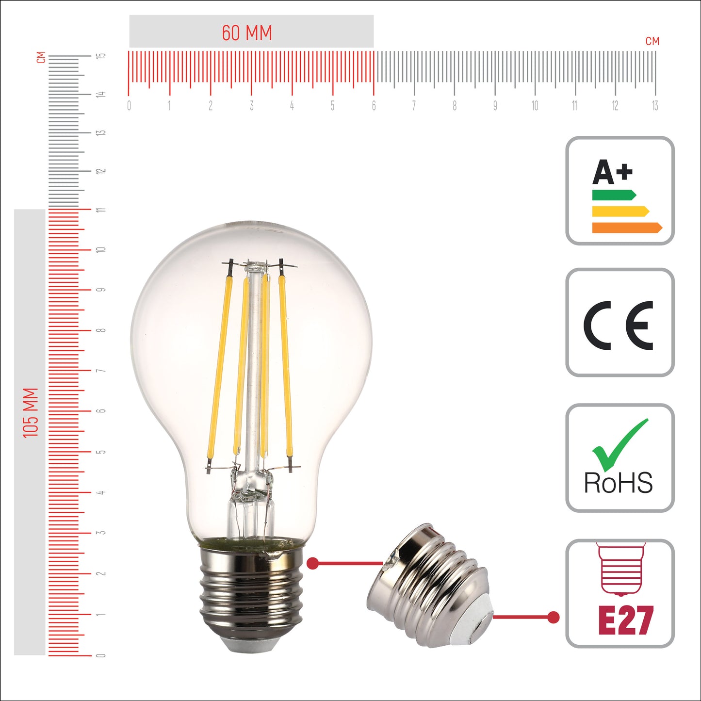 LED-Лампа A60 (6,5W, E27, CLEAR)