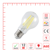 Лампа LED A60 (груша), 12Вт, 1521Лм, E27