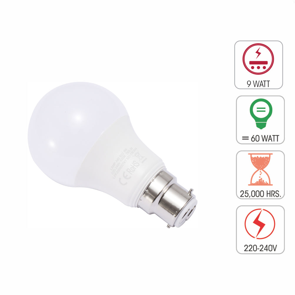 LED-Лампа A60 (9W, B22, 4000K)