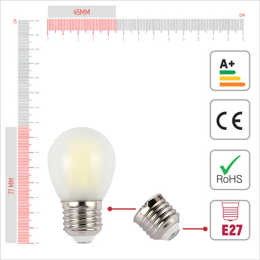 LED Лампа Filament "Шарик" (Golf ball) 4W E27