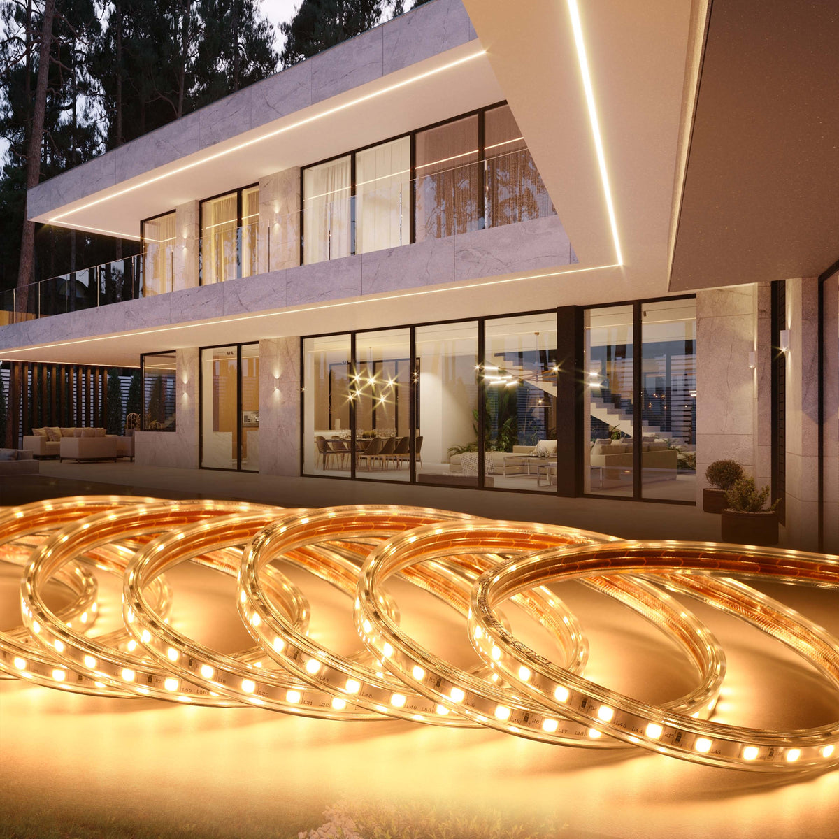 LED lentа5050/60 220V WARMWHITE 6.5W/M IP65(TT)50m