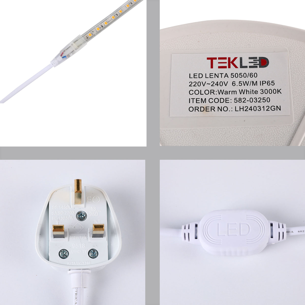 LED lentа5050/60 220V WARMWHITE 6.5W/M IP65(TT)50m
